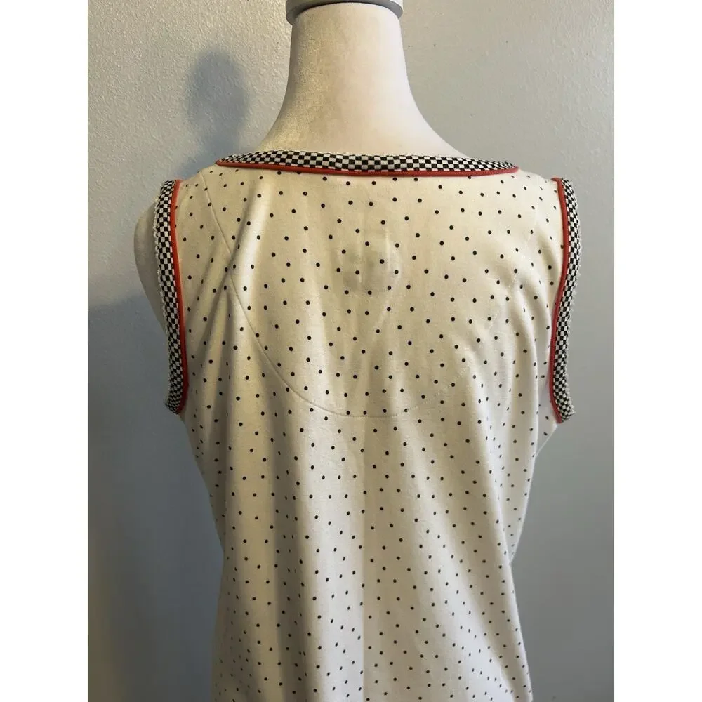 VTG Mary Engelbreit Cherry Polka Dot Nightgown Pj Nightie Granny Cottage Prairie